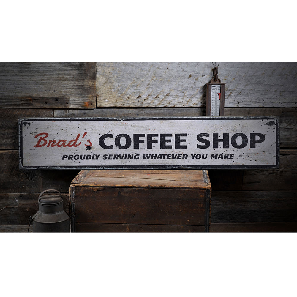 Coffee Shop Home Vintage Wood Sign