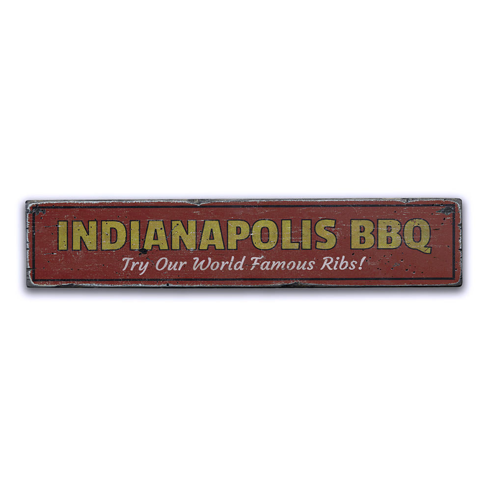 World Famous Ribs Vintage Wood Sign