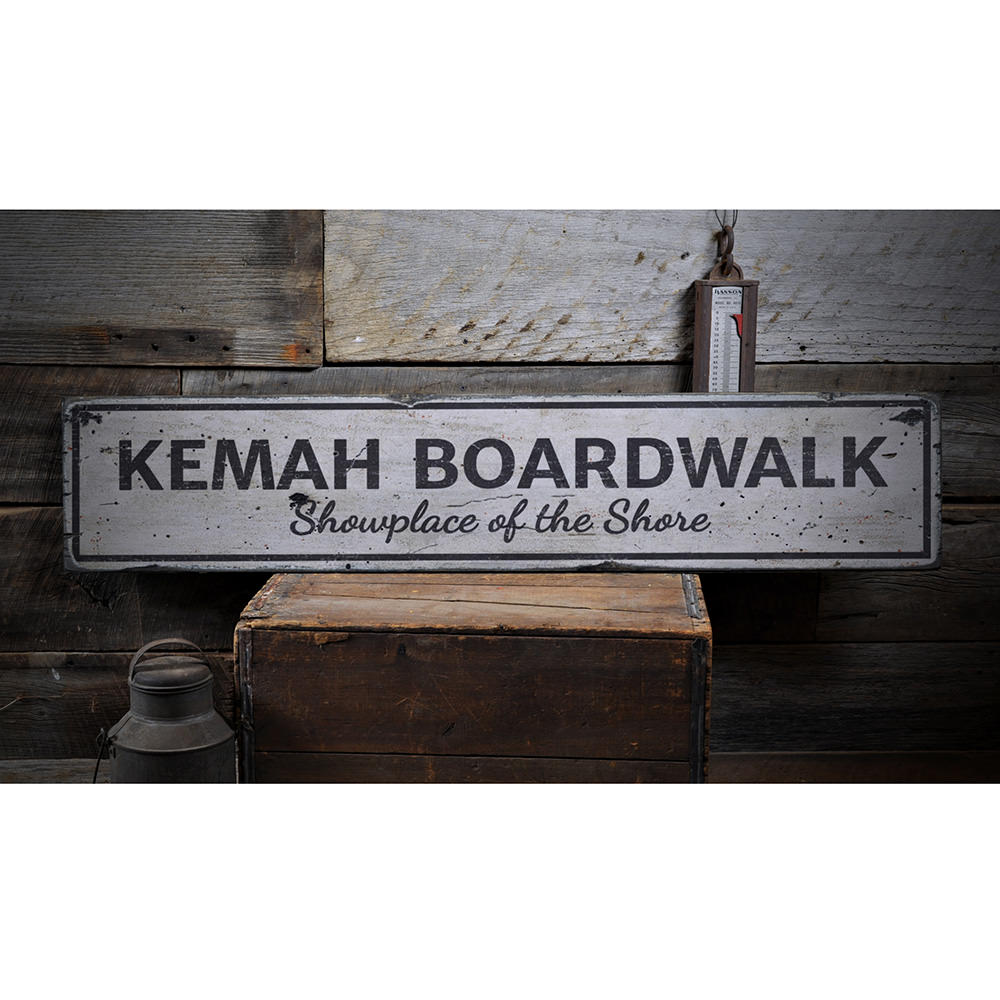 Boardwalk Showplace Vintage Wood Sign