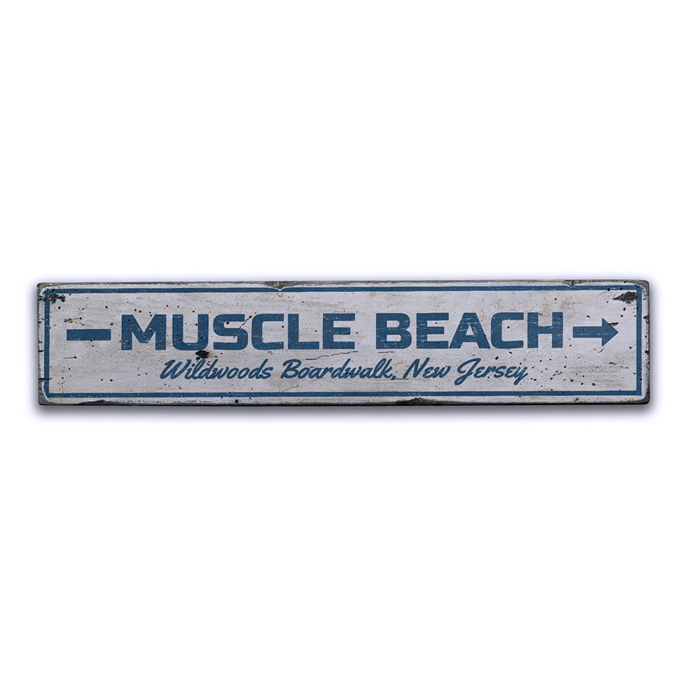 Muscle Beach Vintage Wood Sign
