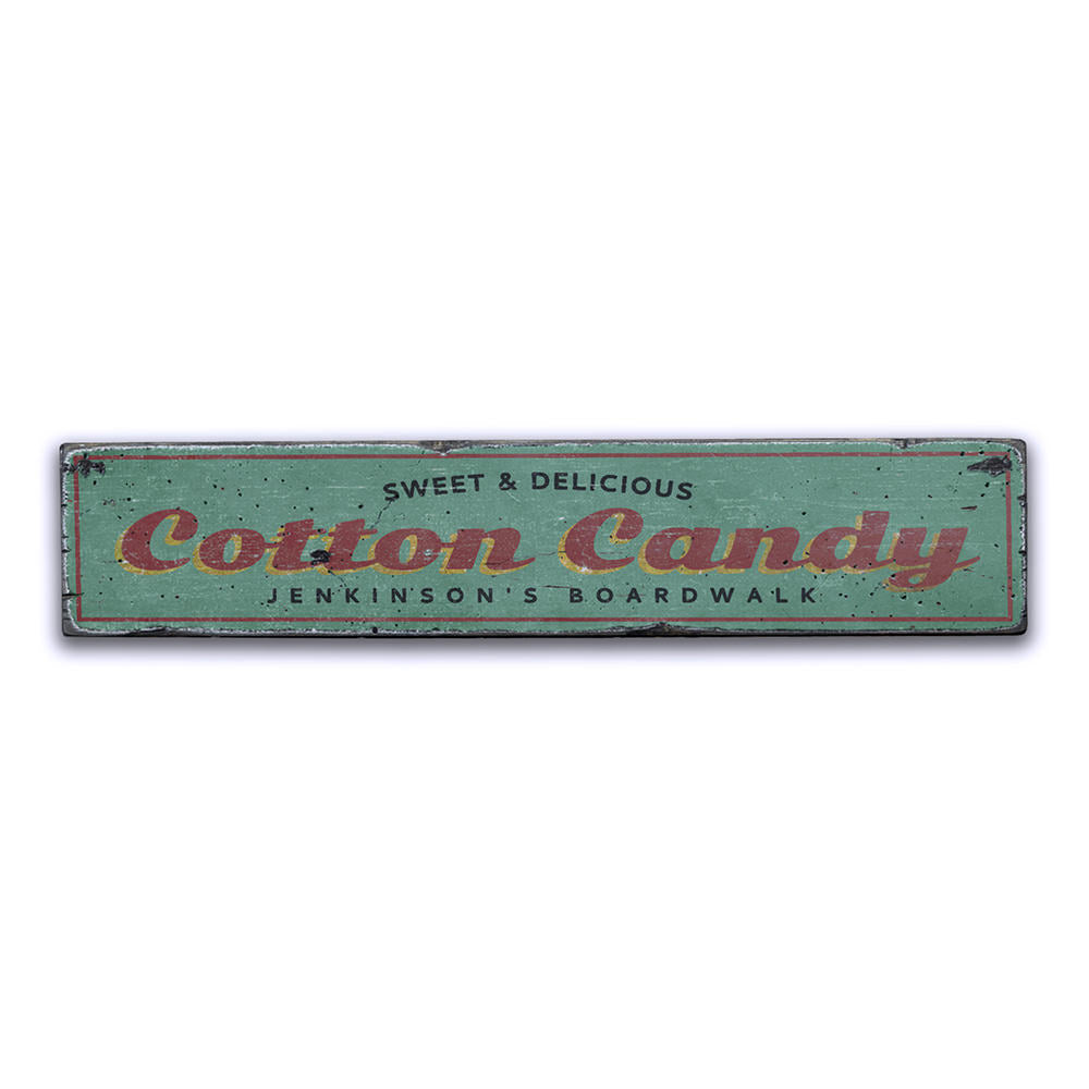 Cotton Candy Boardwalk Vintage Wood Sign