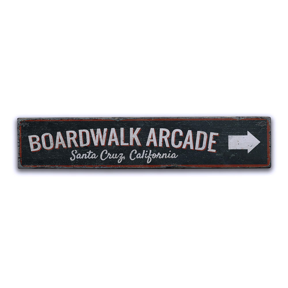 Boardwalk Arcade Vintage Wood Sign