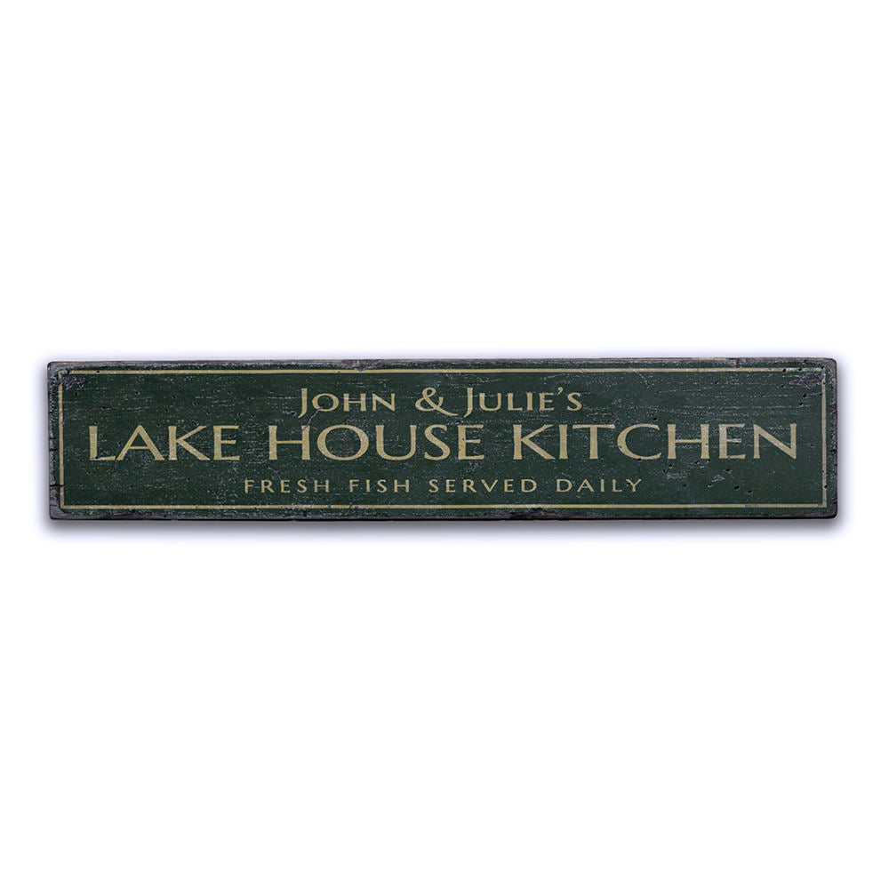 Lake House Kitchen Vintage Wood Sign