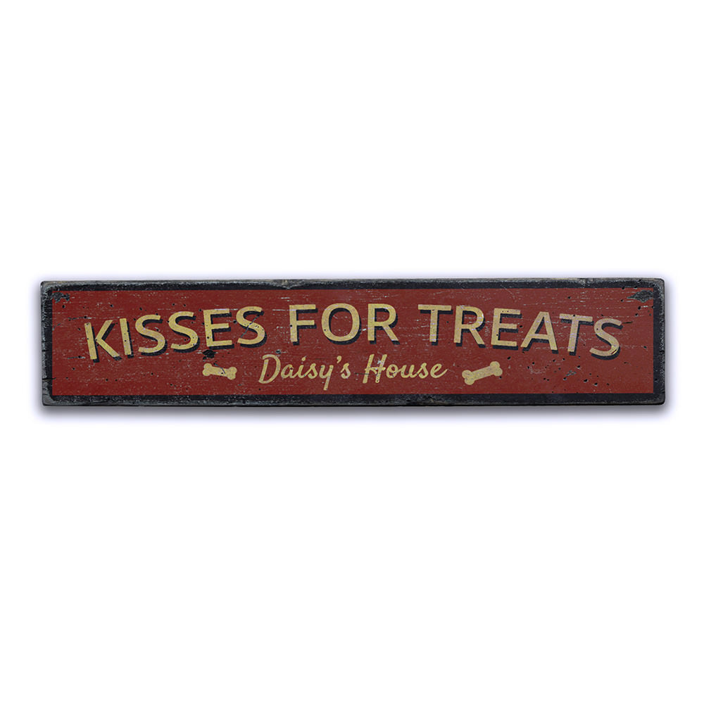 Kisses For Treats Vintage Wood Sign