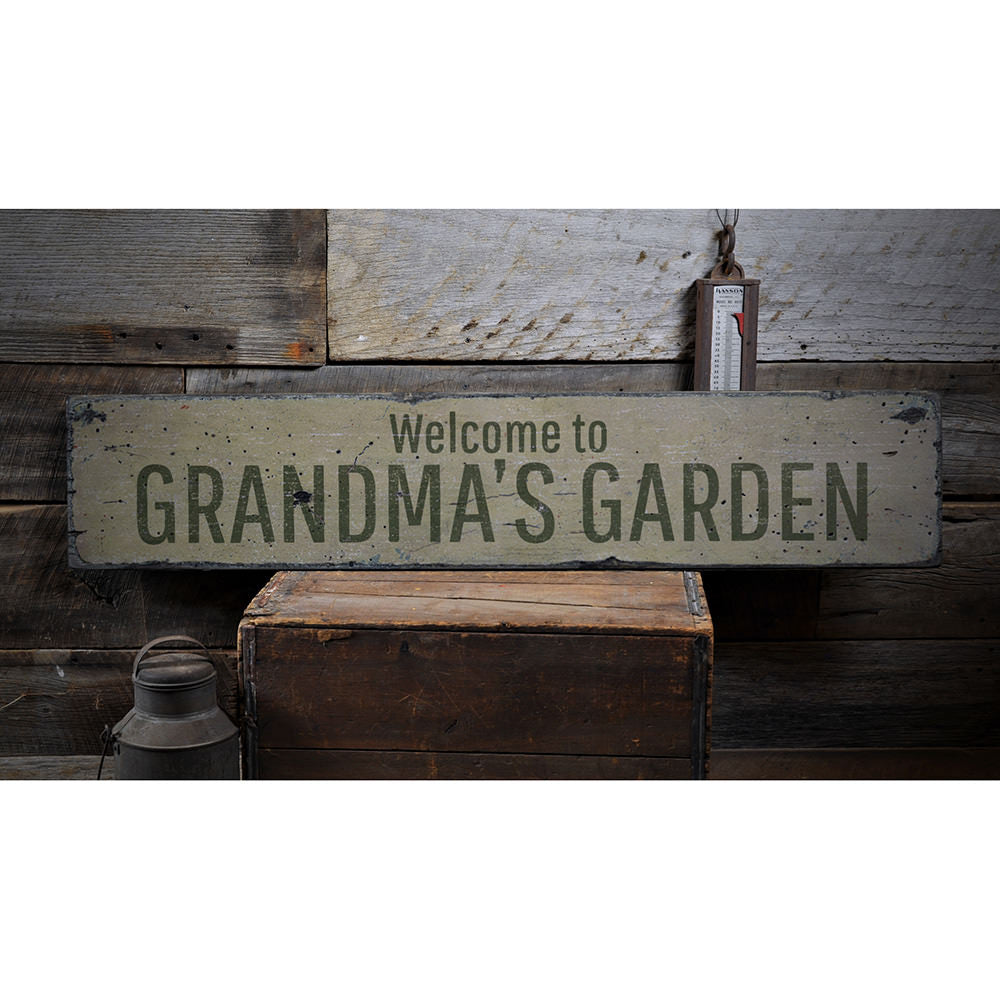 Grandmas Garden Vintage Wood Sign