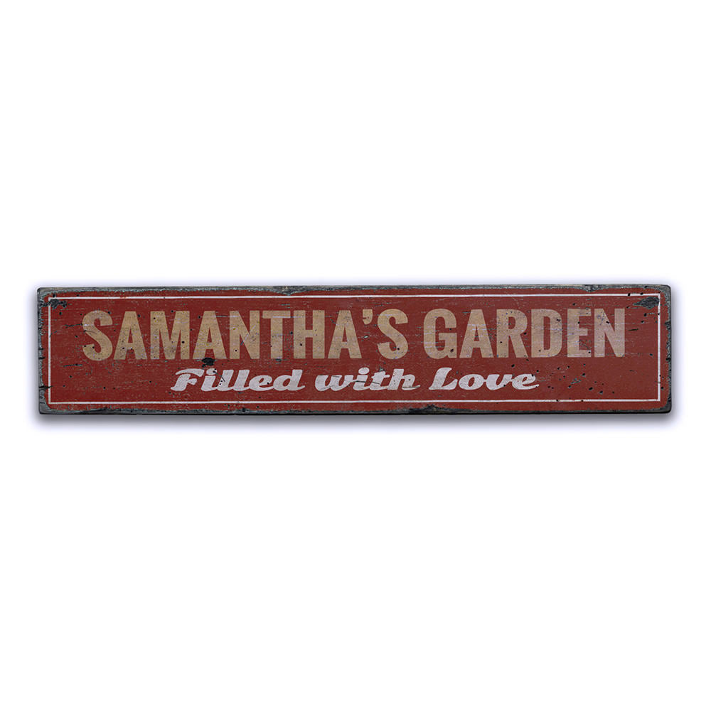 Love Garden Vintage Wood Sign