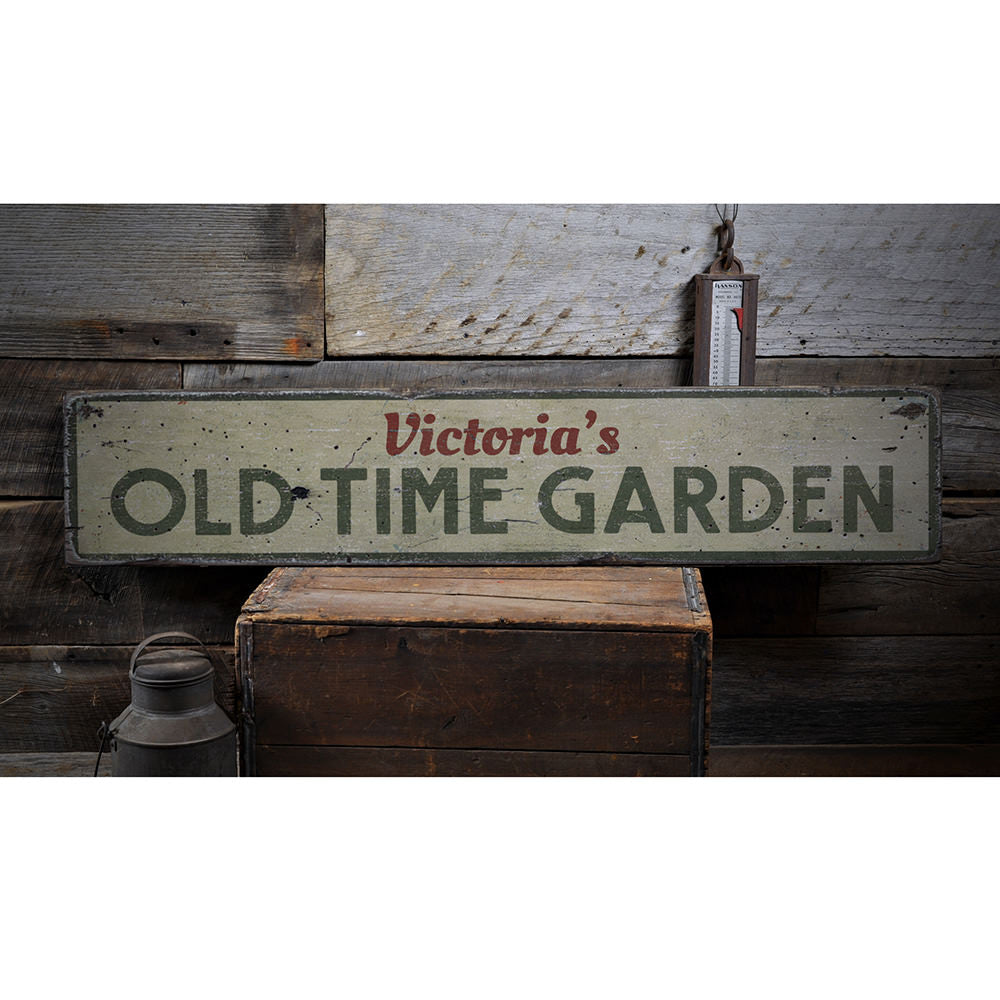 Old Time Garden Vintage Wood Sign