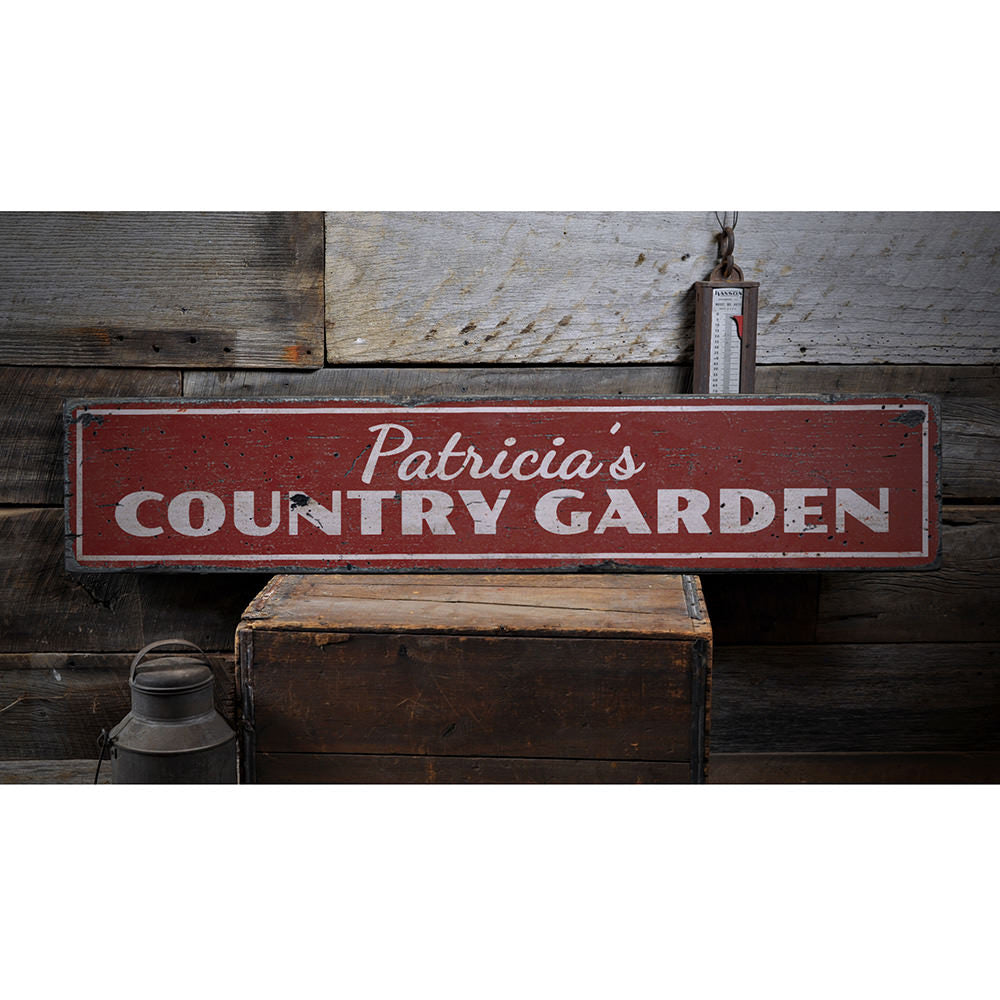 Country Garden Vintage Wood Sign