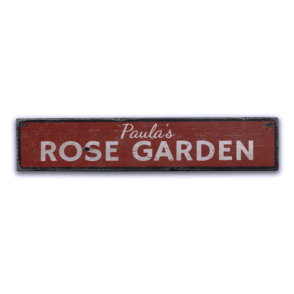 Rose Garden Vintage Wood Sign