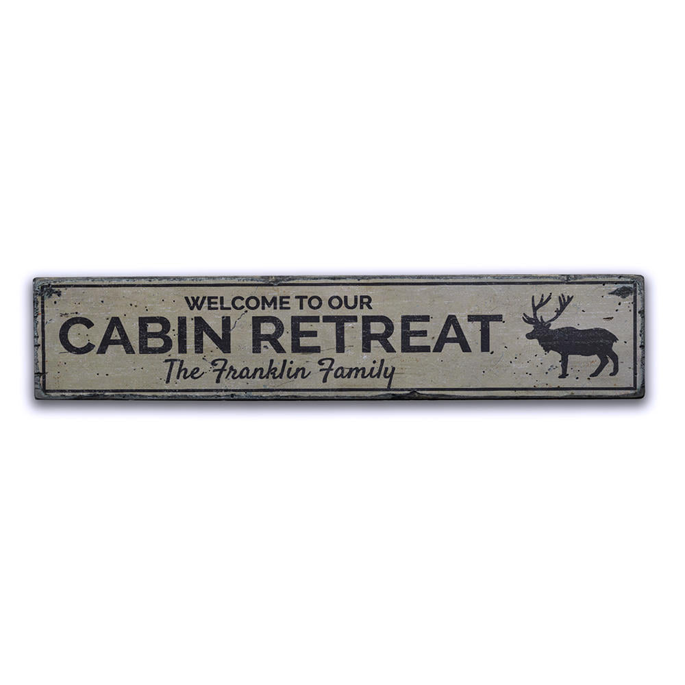 Cabin Retreat Vintage Wood Sign