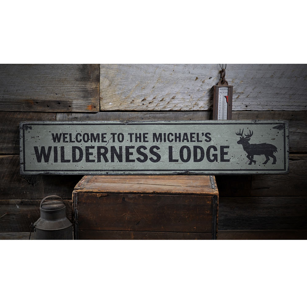 Wilderness Lodge Vintage Wood Sign