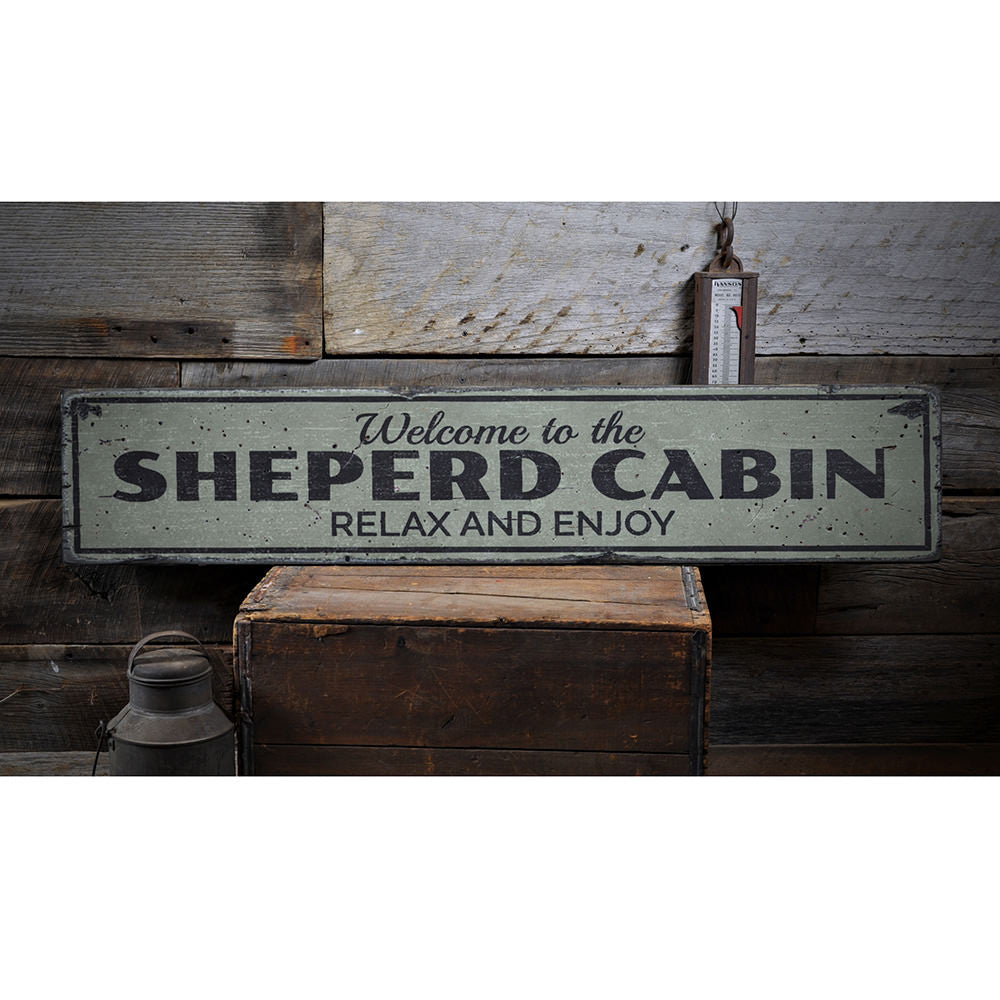 Cabin Relax & Enjoy Vintage Wood Sign