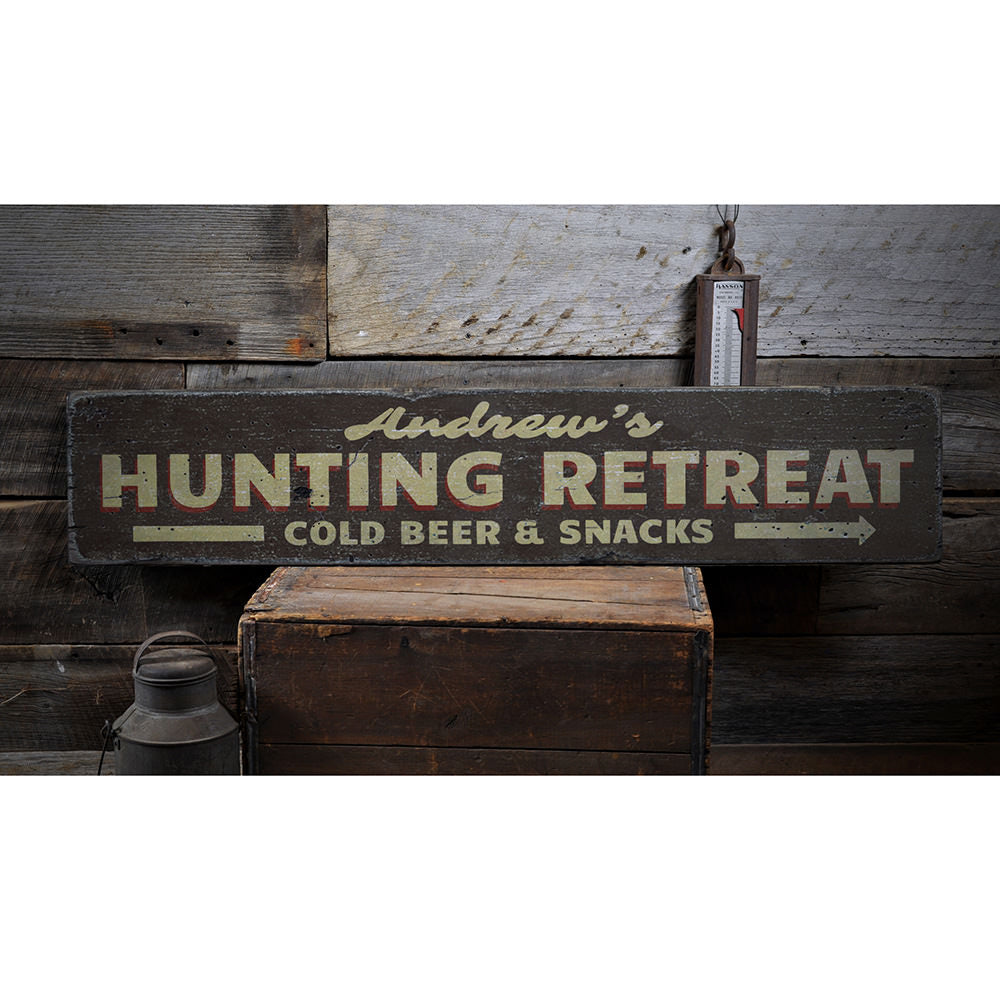 Hunting Retreat Name Vintage Wood Sign