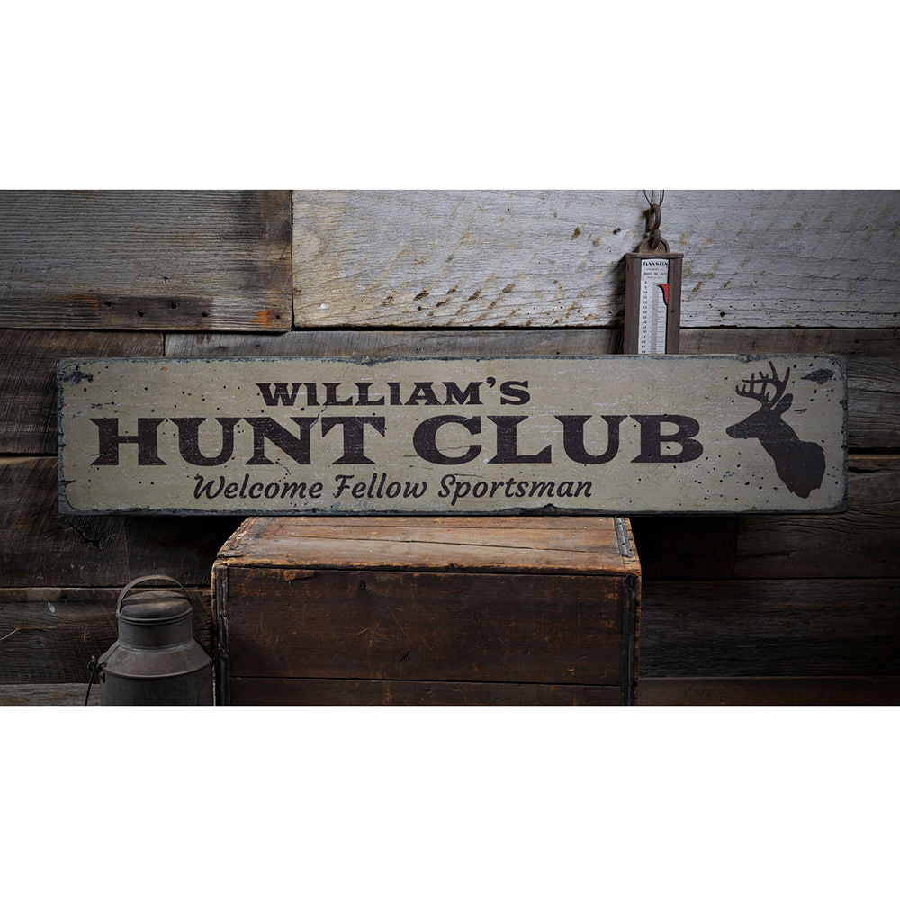Hunt Club Vintage Wood Sign