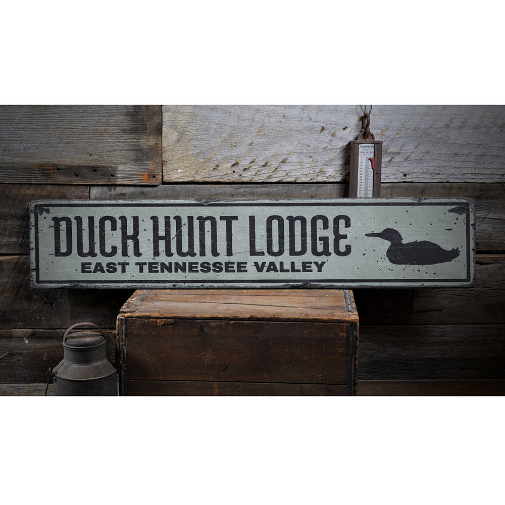 Duck Hunt Lodge Vintage Wood Sign