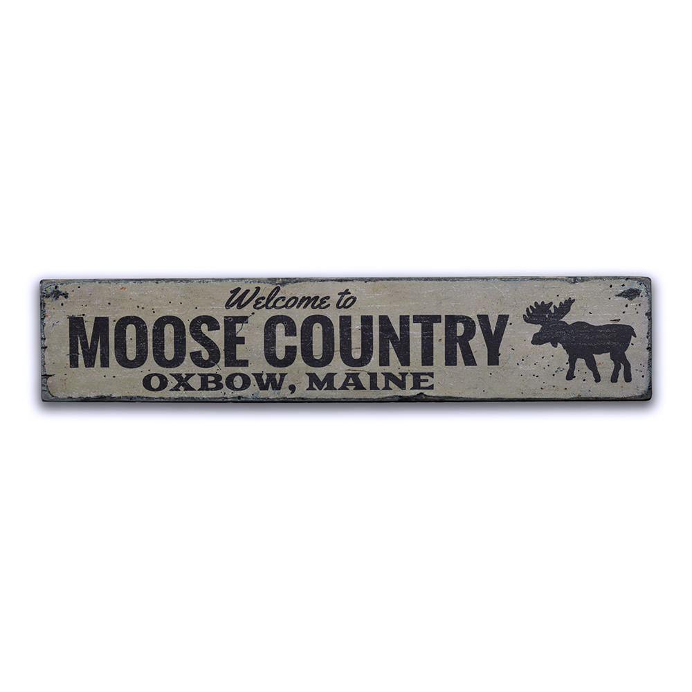 Moose Country Vintage Wood Sign