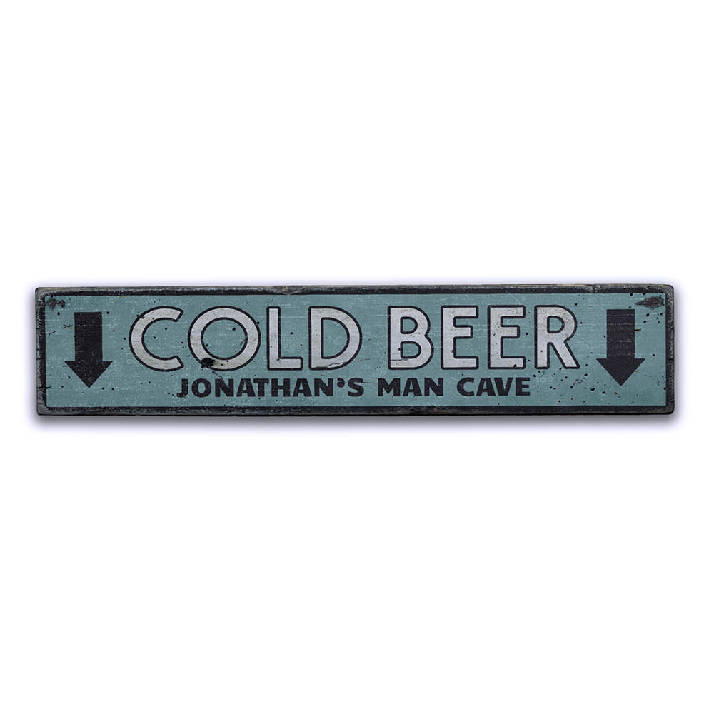 Cold Beer Arrows Vintage Wood Sign