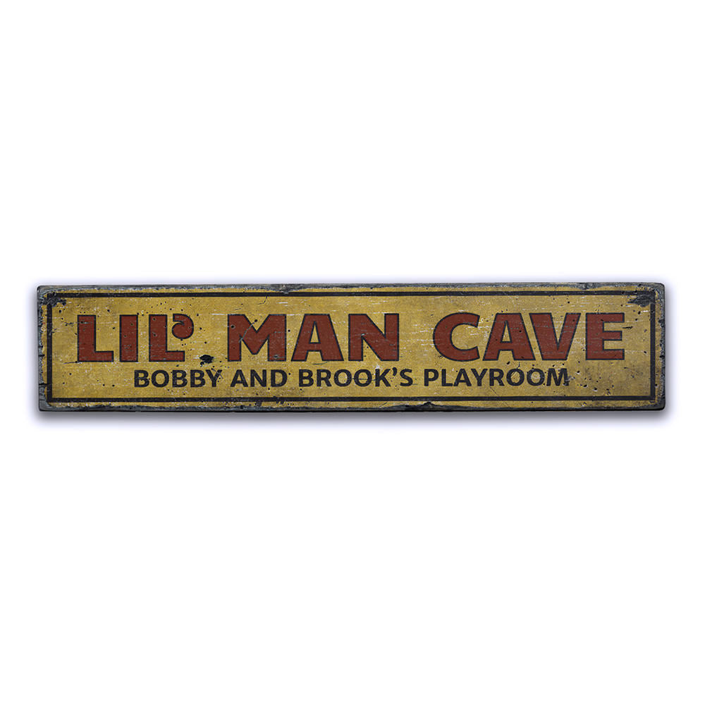 Lil Man Cave Vintage Wood Sign