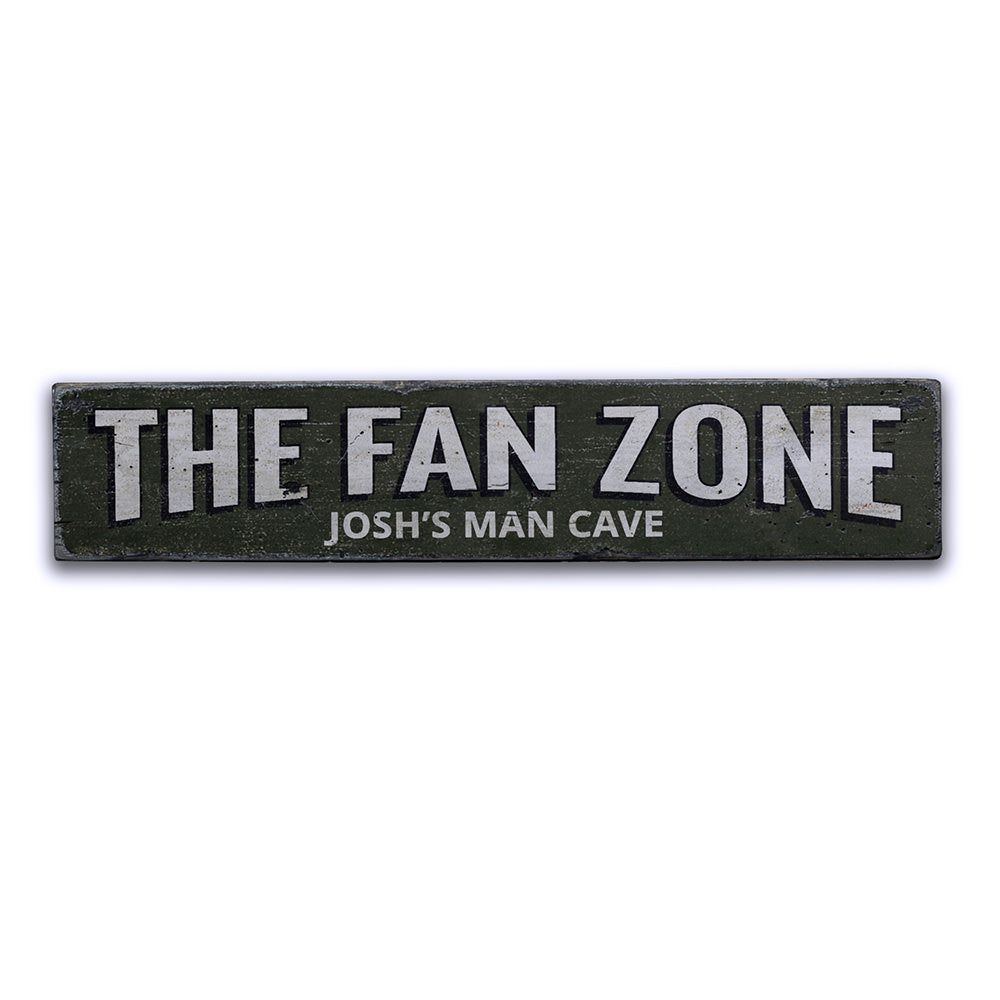 Fan Zone Vintage Wood Sign