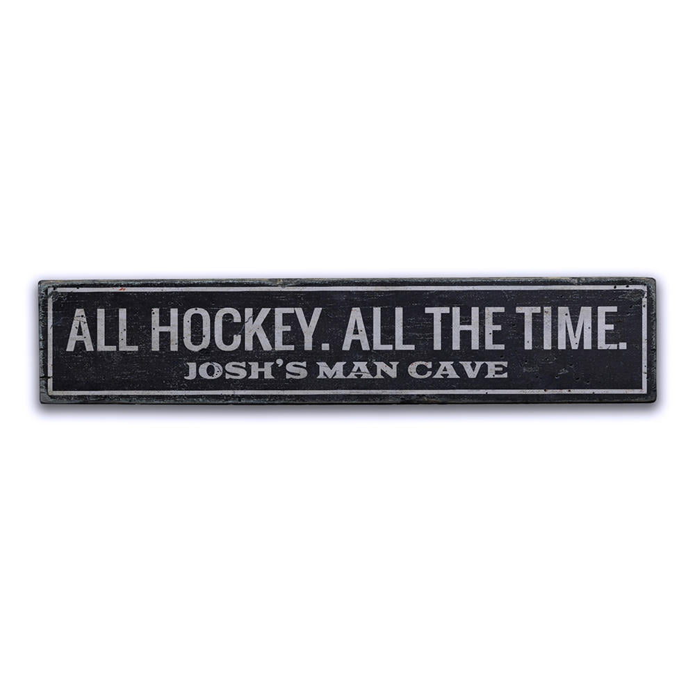 All Hockey Vintage Wood Sign
