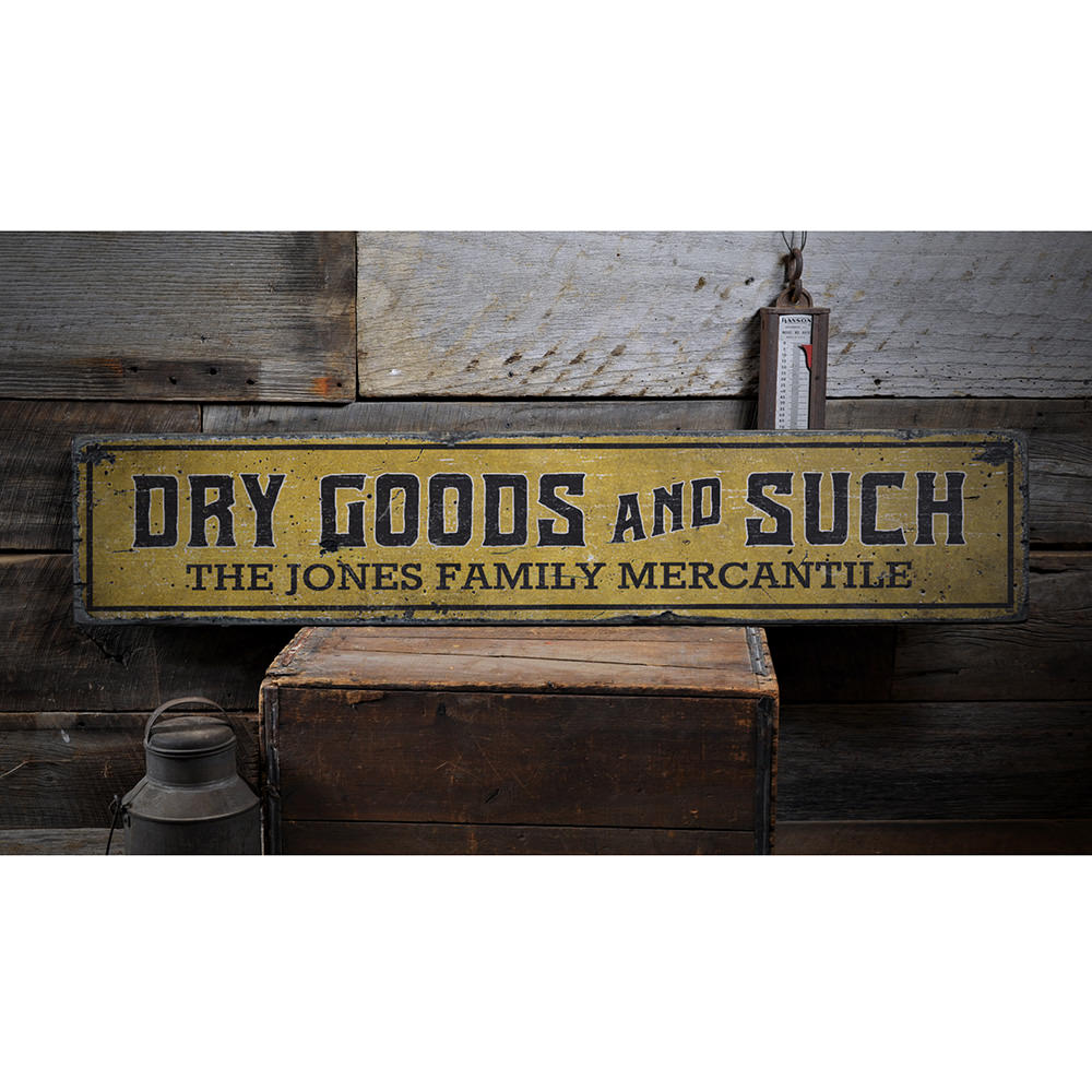 Dry Goods and Such Vintage Wood Sign