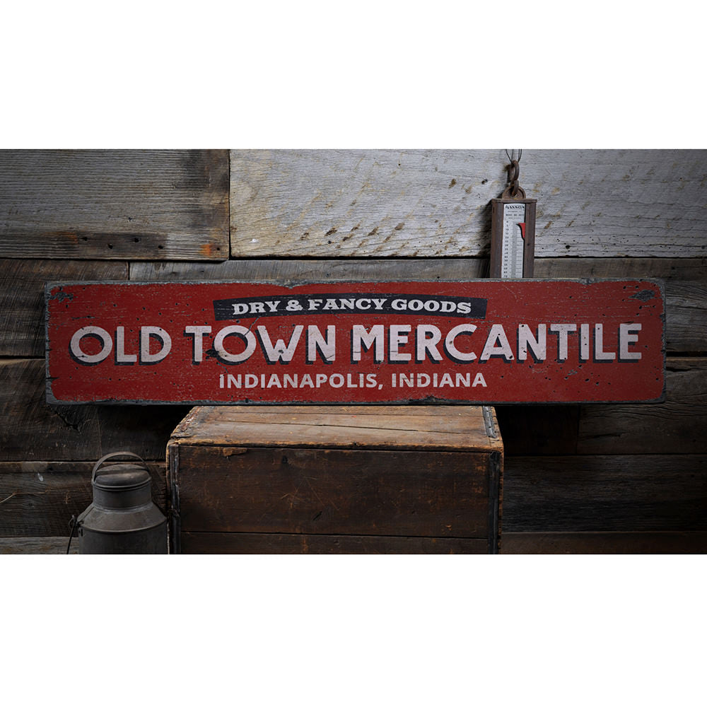 Old Town Mercantile Vintage Wood Sign