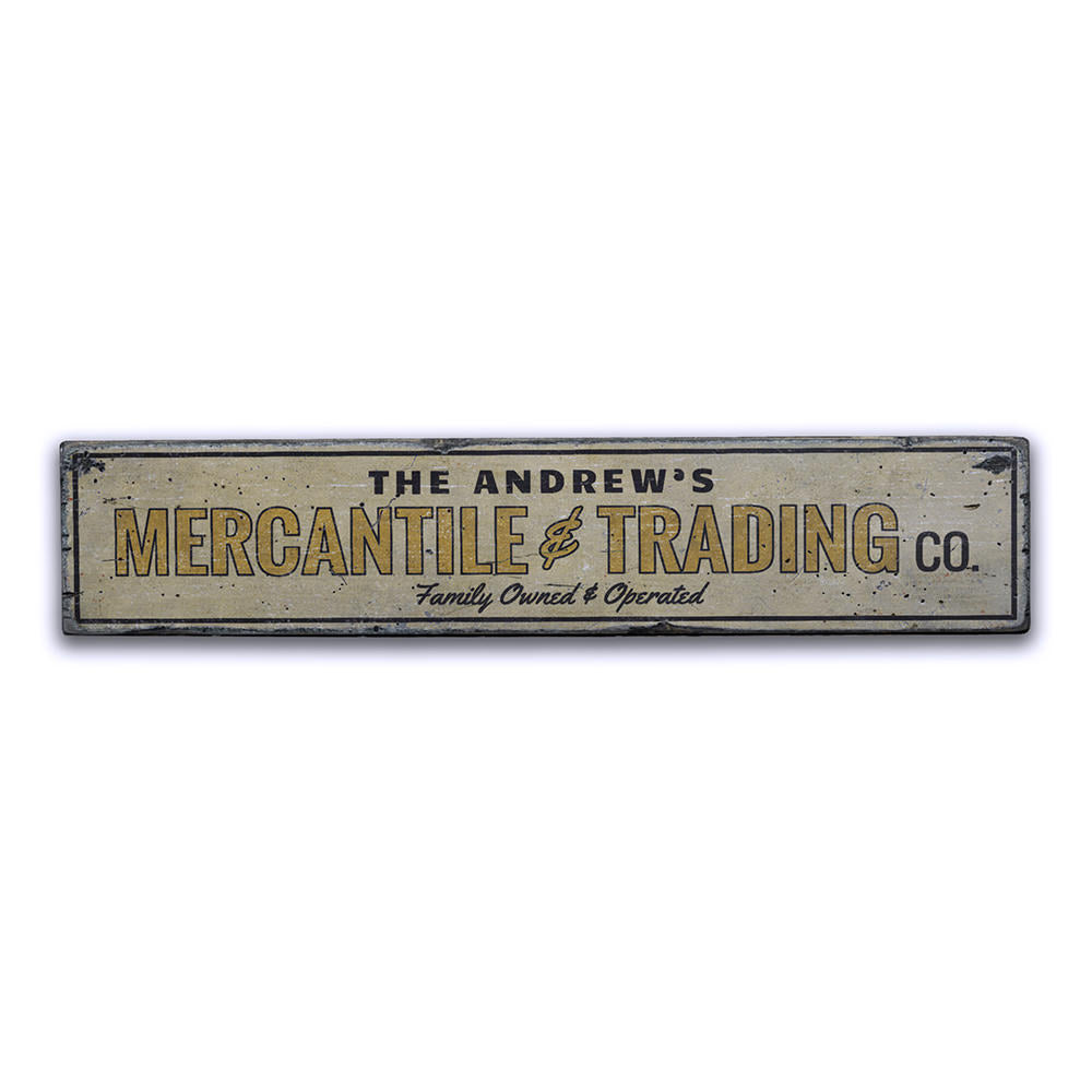 Mercantile & Trading Co Vintage Wood Sign