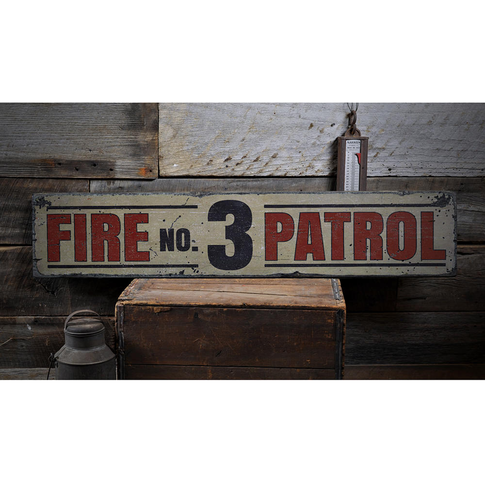 Fire Patrol Number Vintage Wood Sign