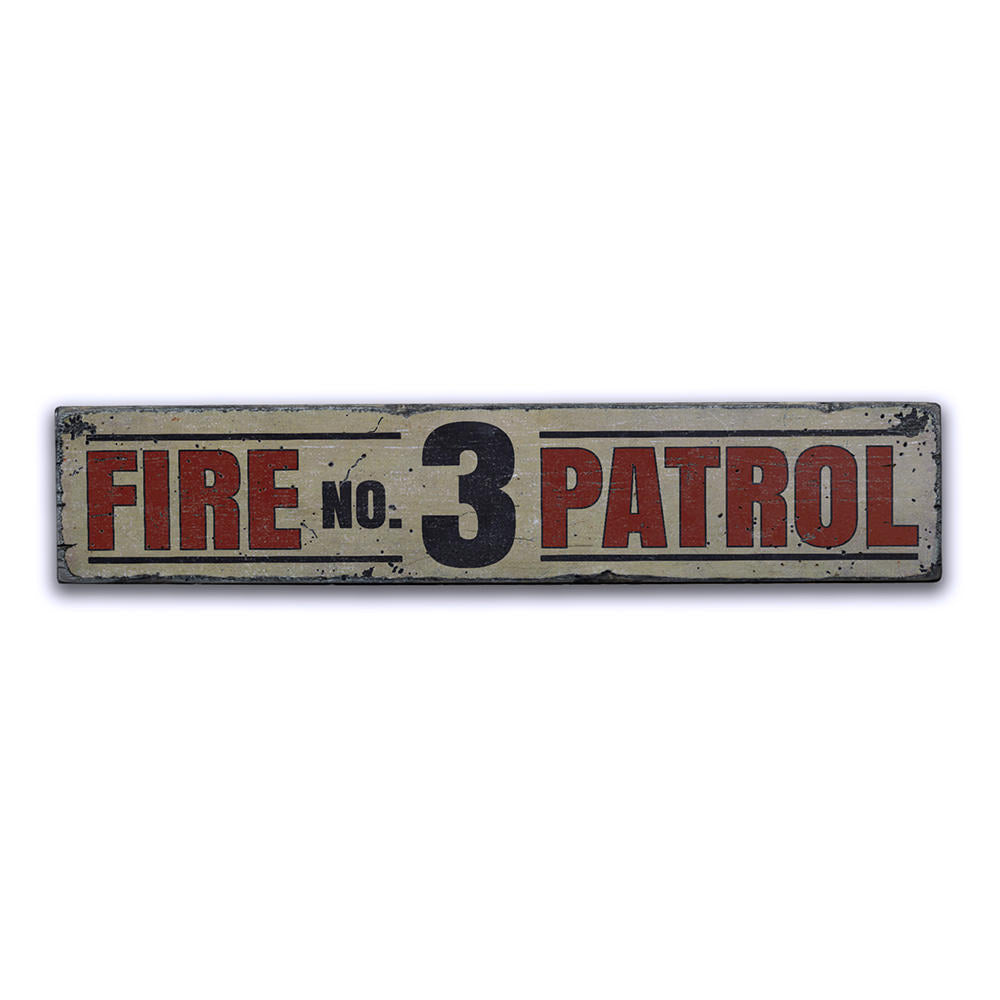 Fire Patrol Number Vintage Wood Sign