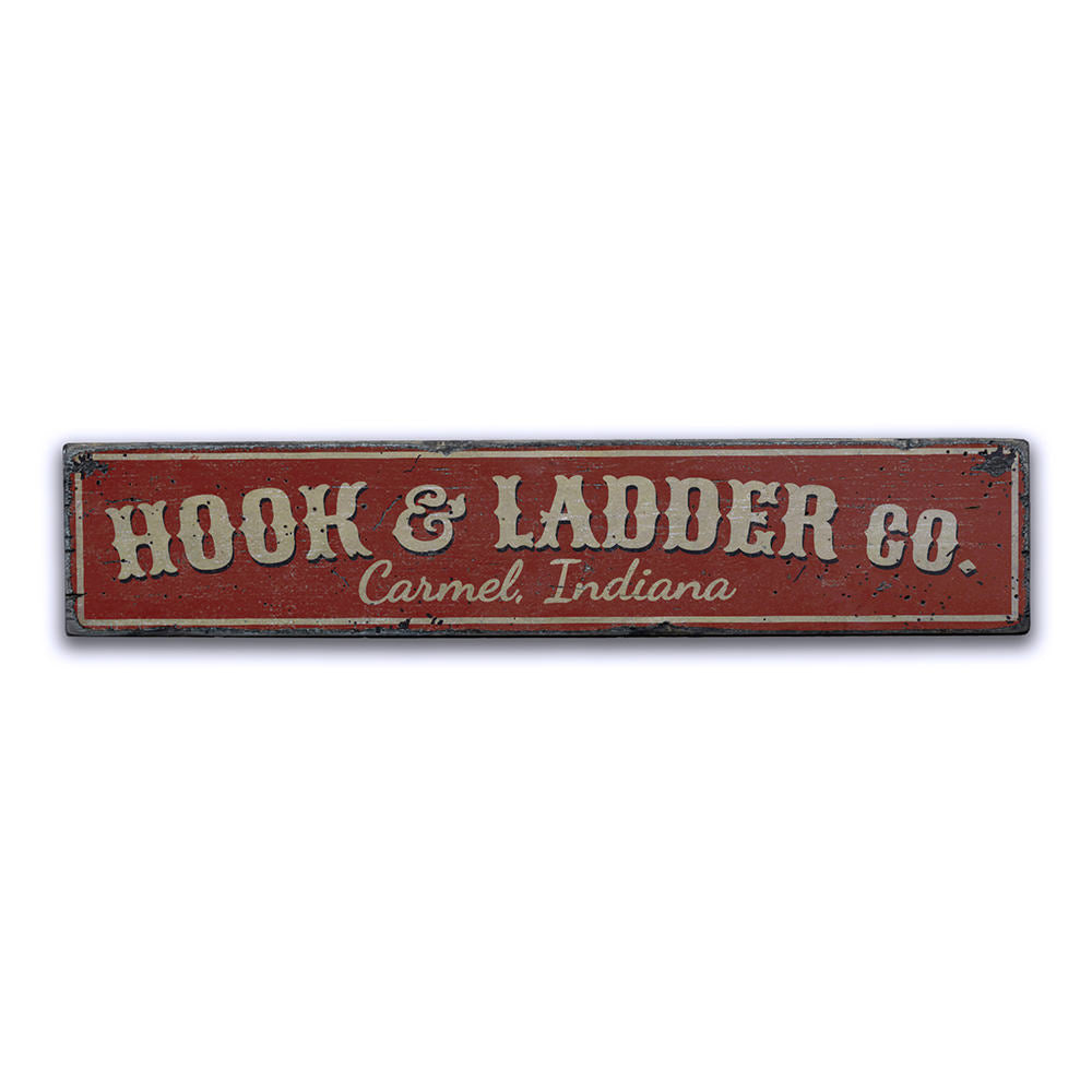 Hook & Ladder Company Vintage Wood Sign