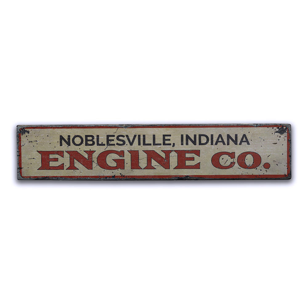 Engine Company Vintage Wood Sign