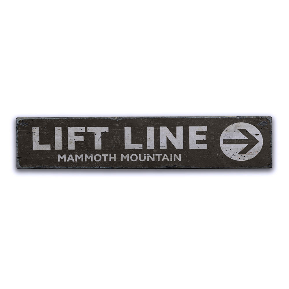 Lift Line Arrow Vintage Wood Sign