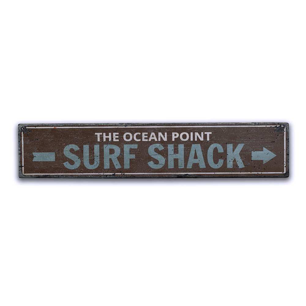 Surf Shack Arrow Vintage Wood Sign