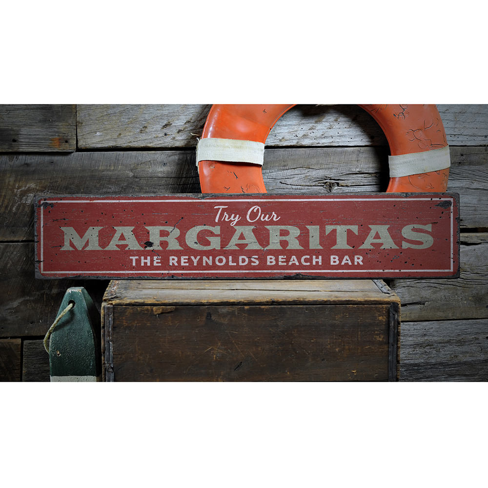 Margarita Beach Bar Vintage Wood Sign