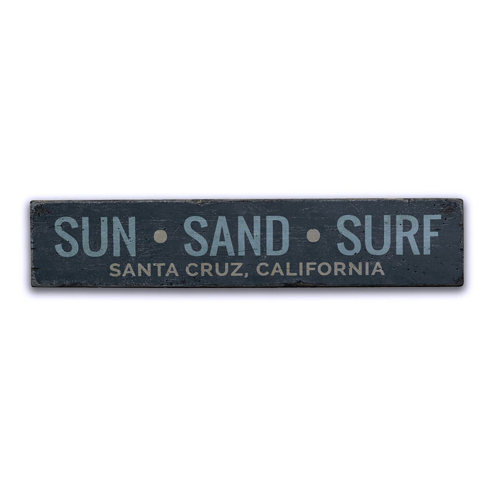 Sun Sand Surf Vintage Wood Sign