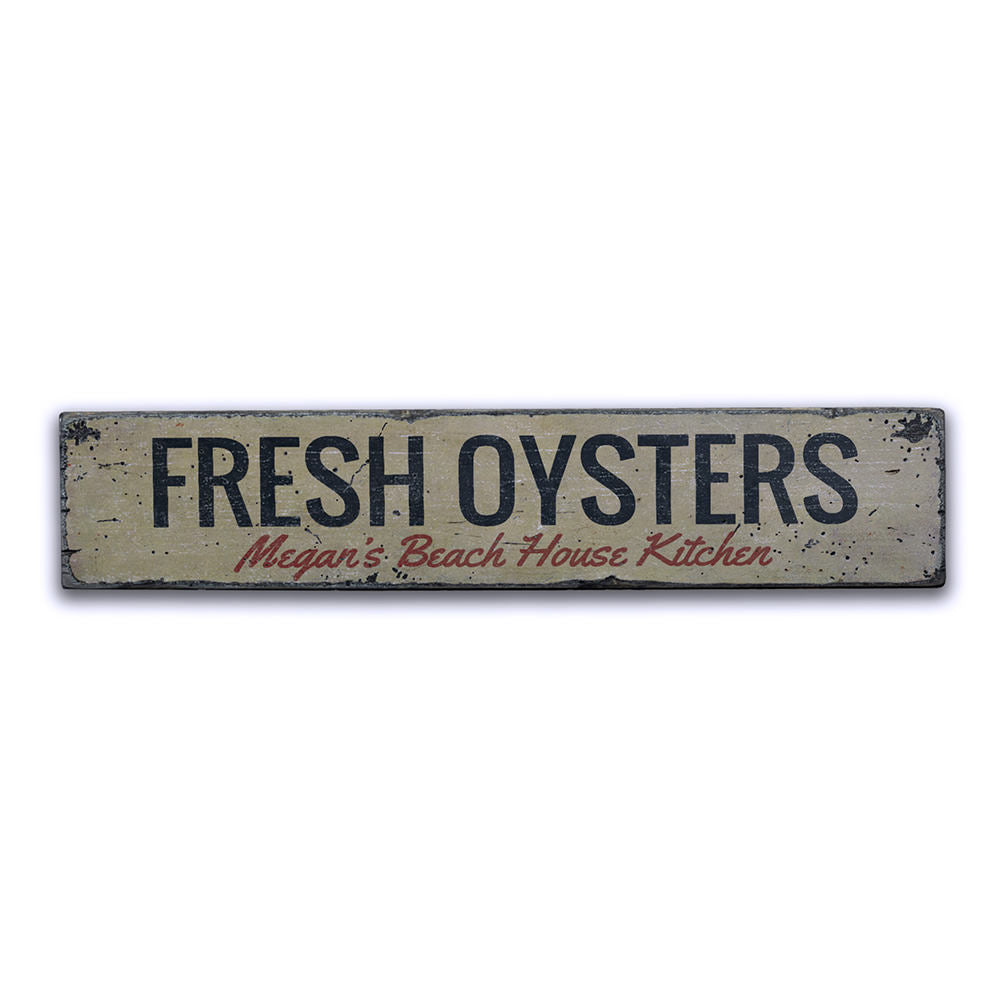 Fresh Oysters Vintage Wood Sign