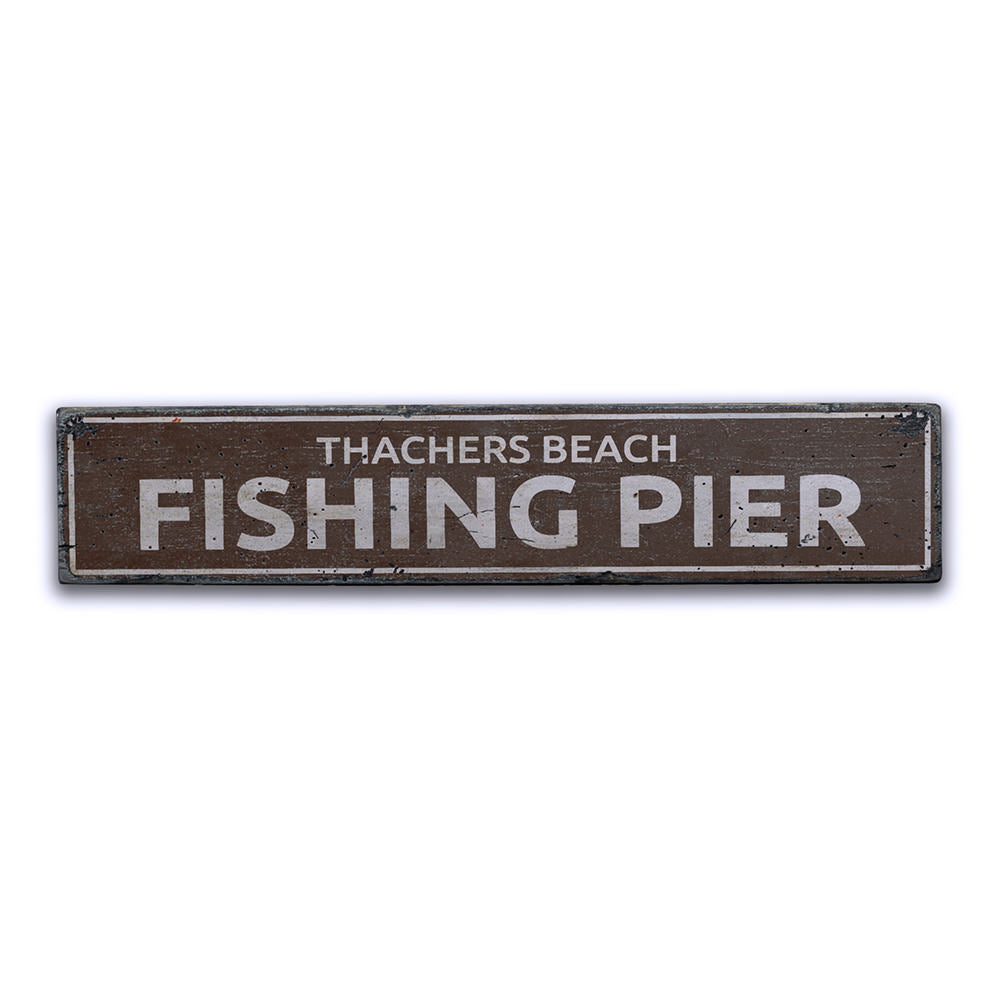 Fishing Pier Vintage Wood Sign