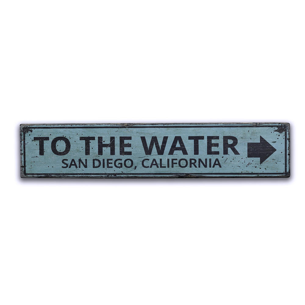 To the Water Arrow Vintage Wood Sign