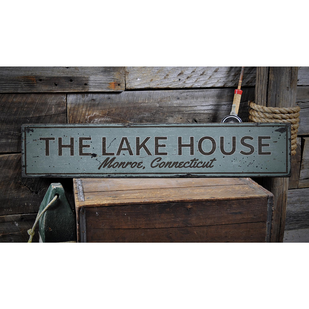 The Lake House Vintage Wood Sign