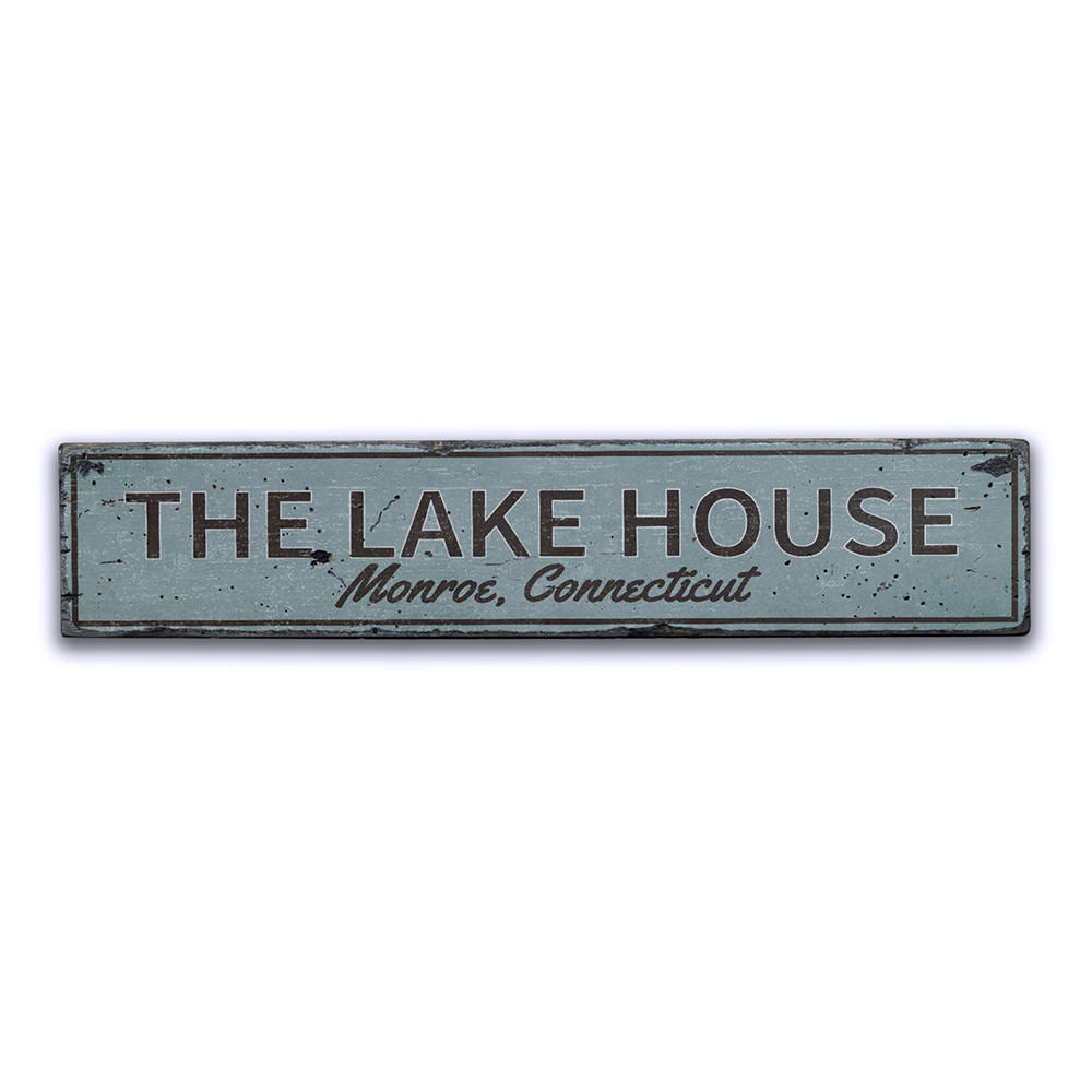 The Lake House Vintage Wood Sign