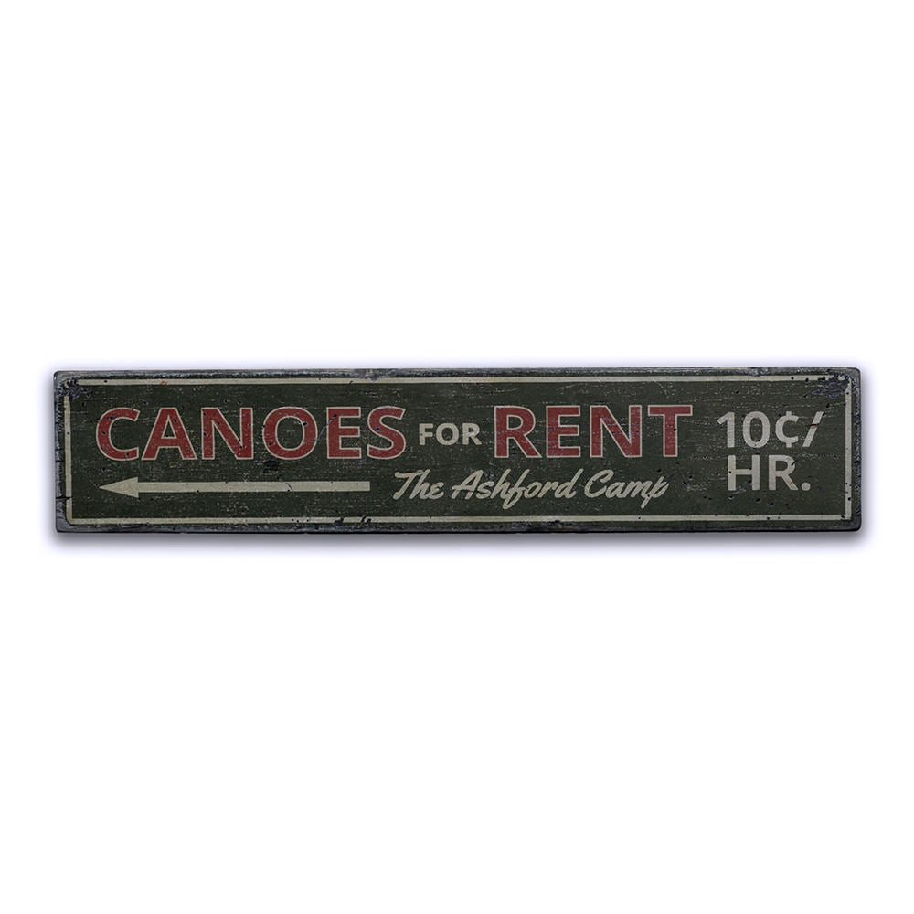 Canoes For Rent Vintage Wood Sign