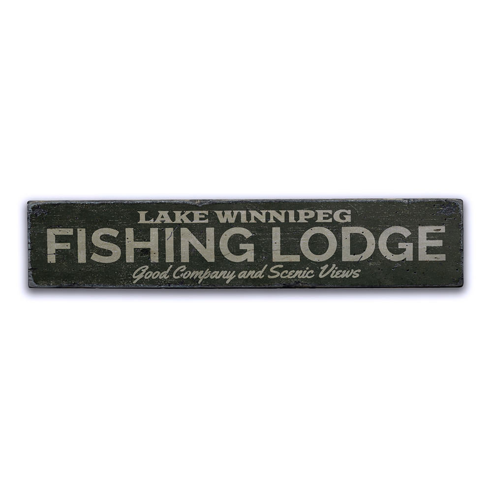 Fishing Lodge Vintage Wood Sign