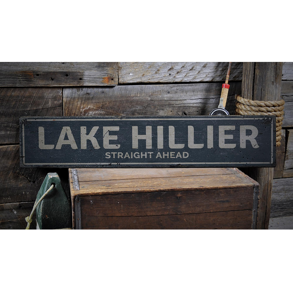Straight Ahead Lake Vintage Wood Sign