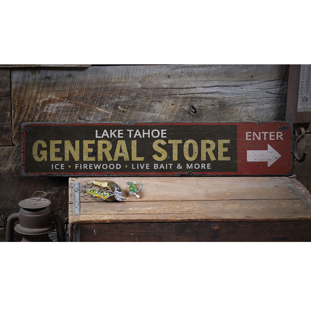 Lake General Store Vintage Wood Sign