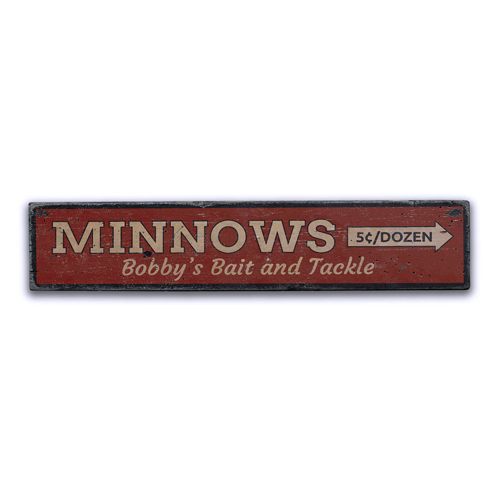 Minnows Vintage Wood Sign