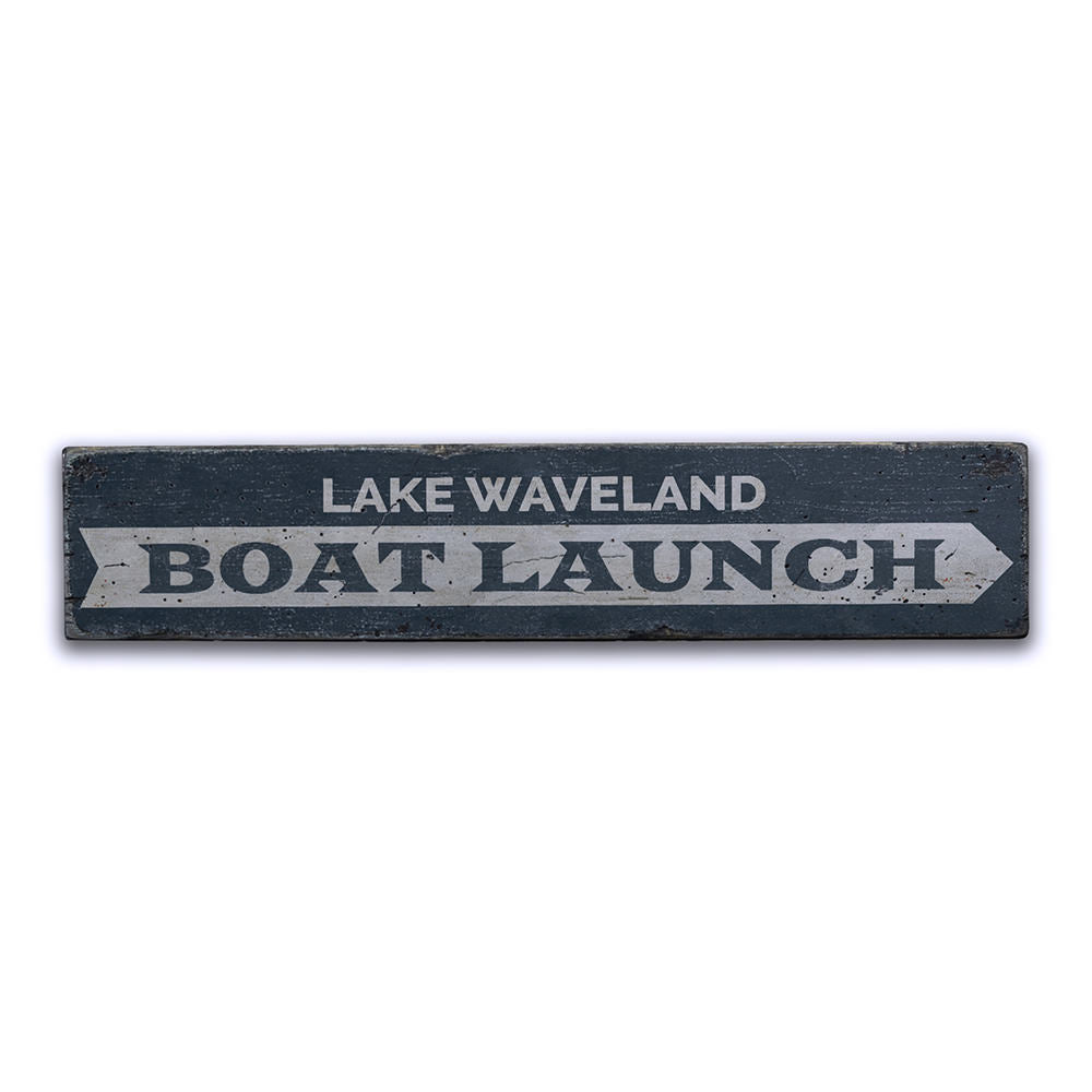 Boat Launch Vintage Wood Sign