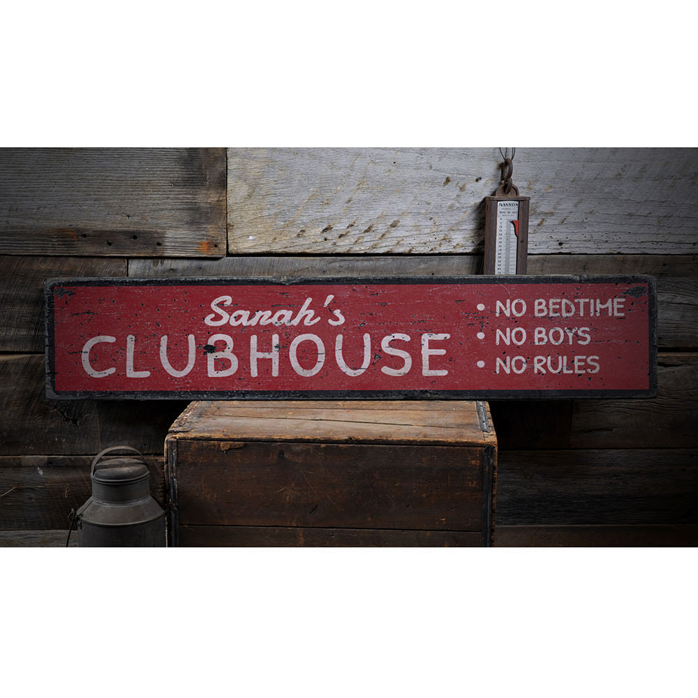 Kids Clubhouse Vintage Wood Sign