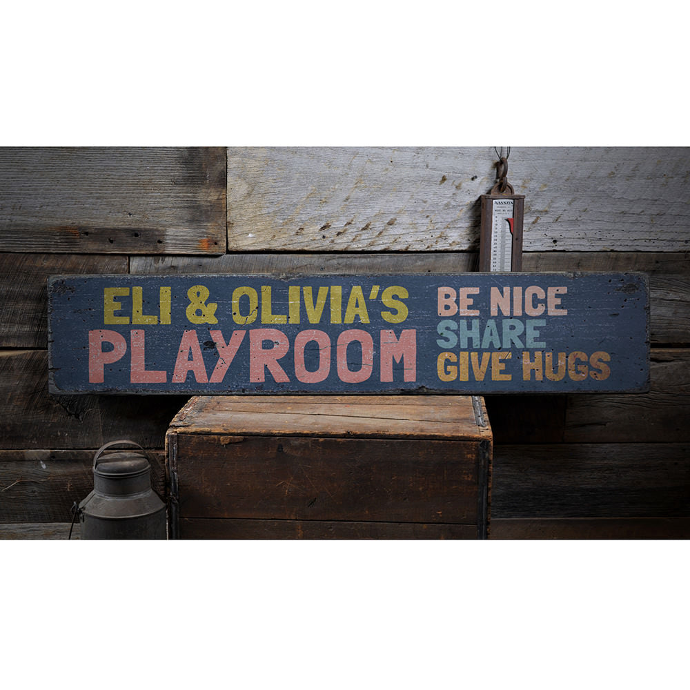 Playroom Vintage Wood Sign