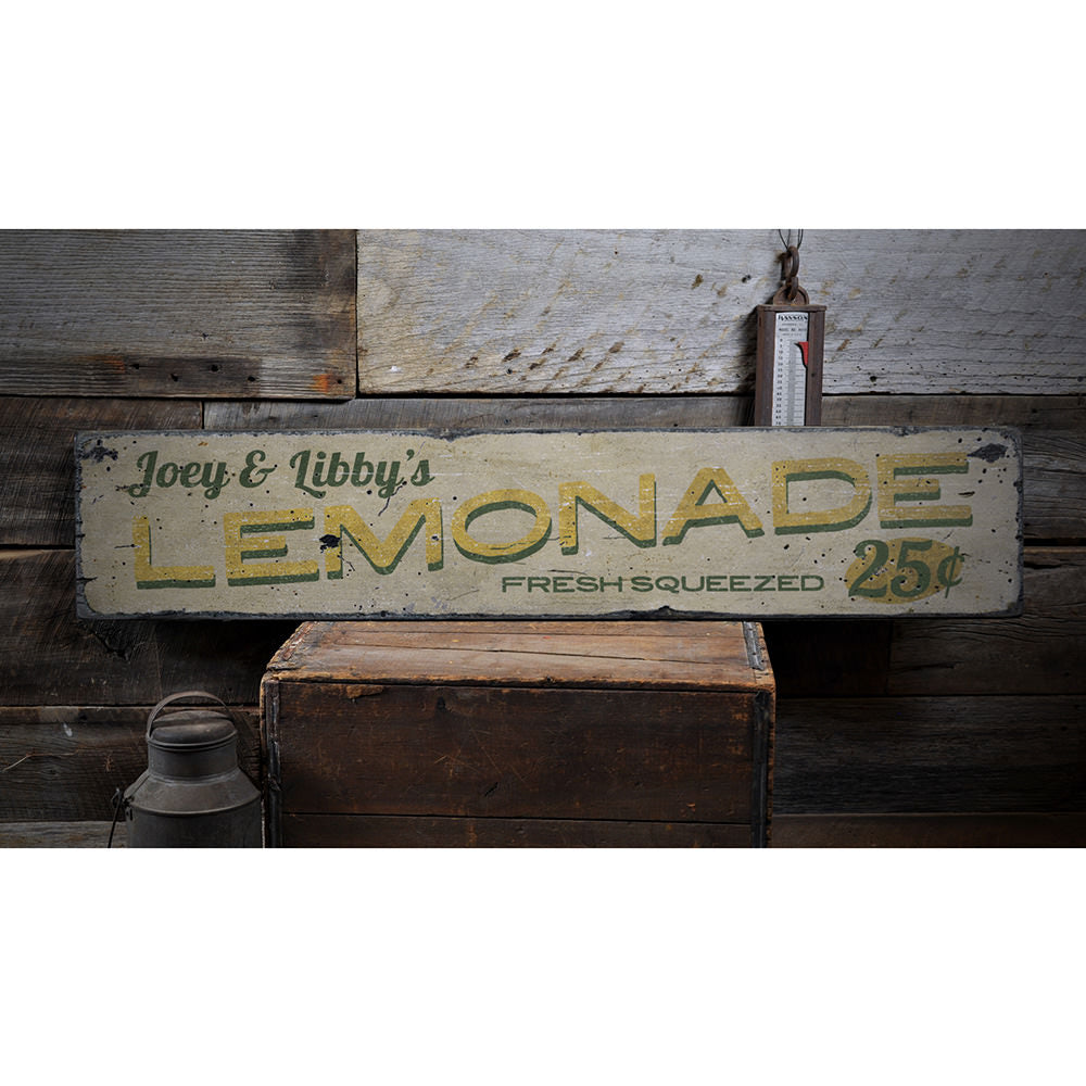 Lemonade 25 Cents Vintage Wood Sign