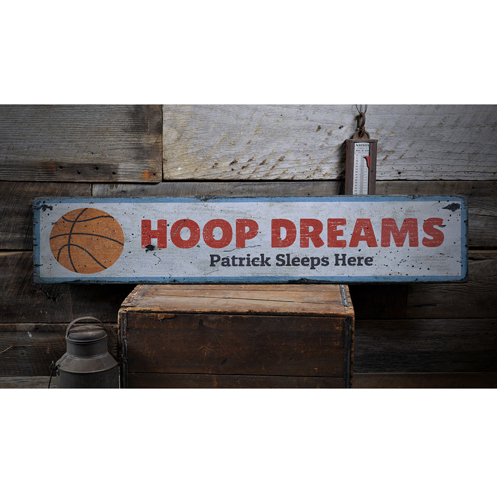 Basketball Bedroom Vintage Wood Sign